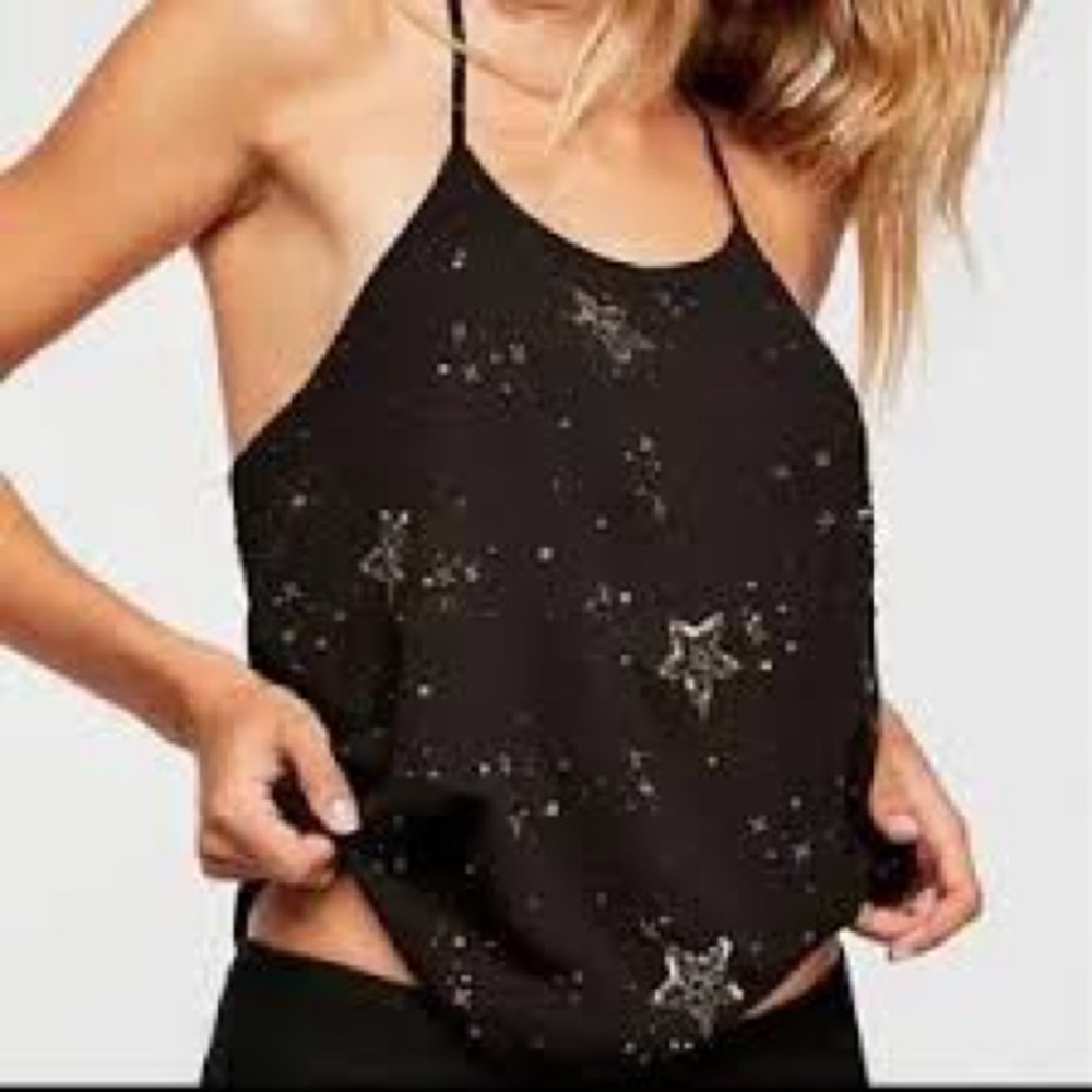 Free People Black Starry Camisole